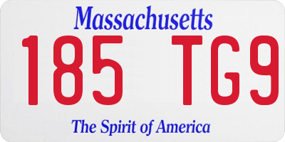 MA license plate 185TG9
