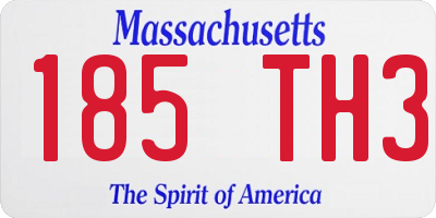 MA license plate 185TH3