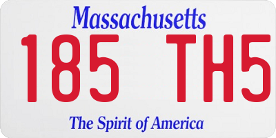 MA license plate 185TH5