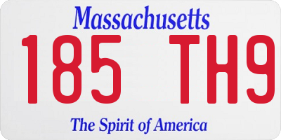 MA license plate 185TH9