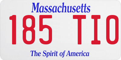 MA license plate 185TI0
