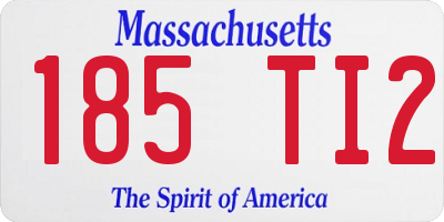 MA license plate 185TI2