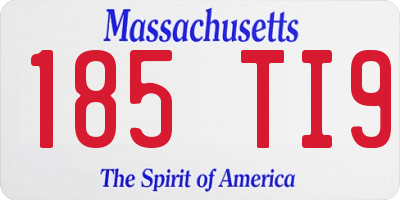 MA license plate 185TI9