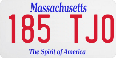 MA license plate 185TJ0
