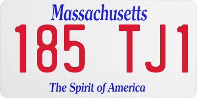 MA license plate 185TJ1