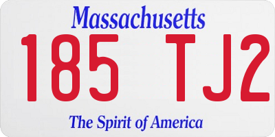 MA license plate 185TJ2