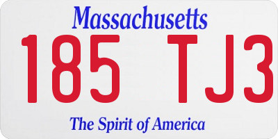MA license plate 185TJ3