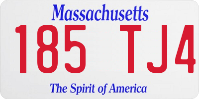 MA license plate 185TJ4