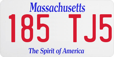 MA license plate 185TJ5