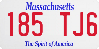 MA license plate 185TJ6
