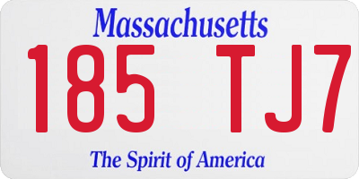 MA license plate 185TJ7