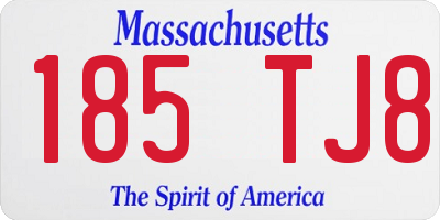 MA license plate 185TJ8