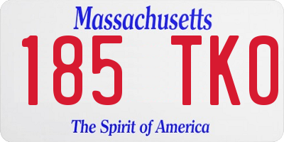 MA license plate 185TK0