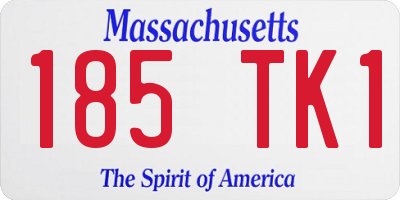 MA license plate 185TK1