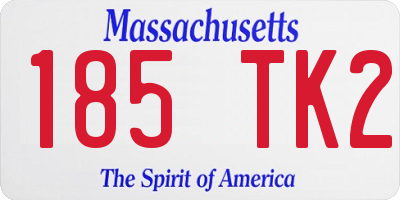 MA license plate 185TK2