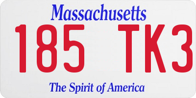 MA license plate 185TK3