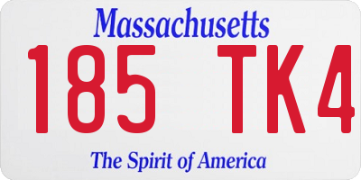 MA license plate 185TK4