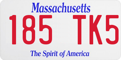 MA license plate 185TK5