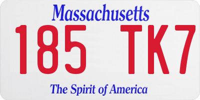 MA license plate 185TK7