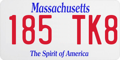 MA license plate 185TK8