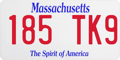 MA license plate 185TK9