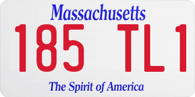 MA license plate 185TL1