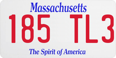 MA license plate 185TL3