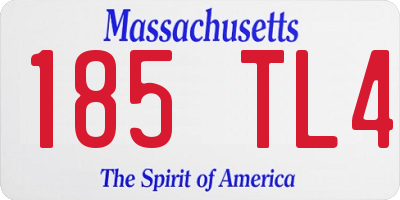 MA license plate 185TL4