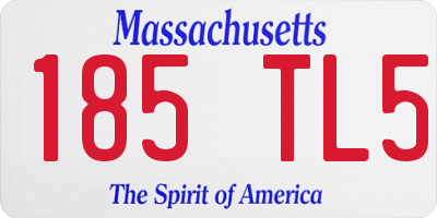 MA license plate 185TL5