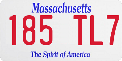 MA license plate 185TL7