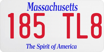 MA license plate 185TL8