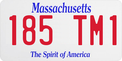 MA license plate 185TM1