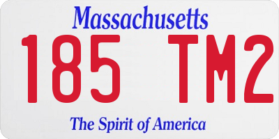 MA license plate 185TM2