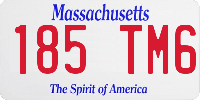 MA license plate 185TM6