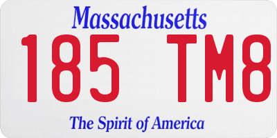MA license plate 185TM8