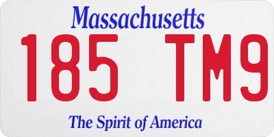 MA license plate 185TM9