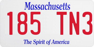 MA license plate 185TN3