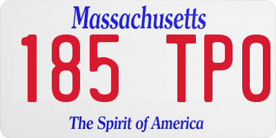 MA license plate 185TP0