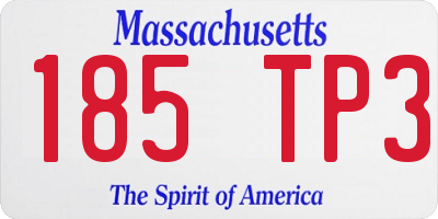 MA license plate 185TP3