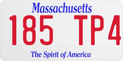 MA license plate 185TP4