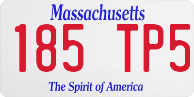 MA license plate 185TP5