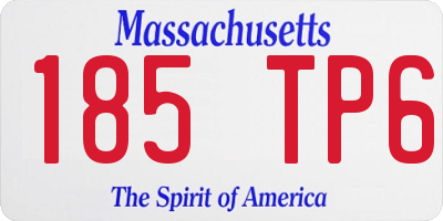 MA license plate 185TP6