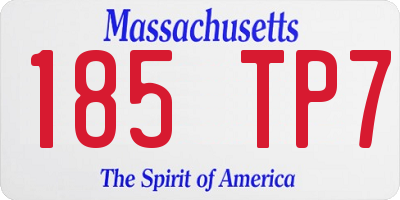 MA license plate 185TP7