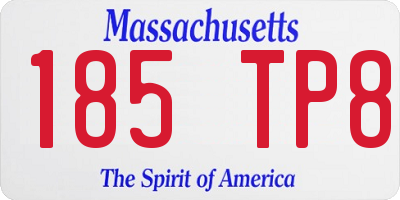 MA license plate 185TP8