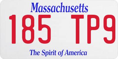 MA license plate 185TP9