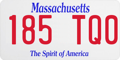 MA license plate 185TQ0