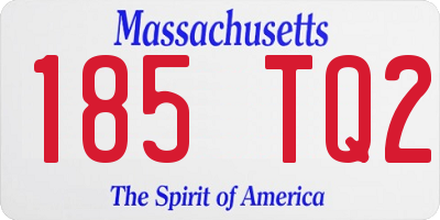 MA license plate 185TQ2