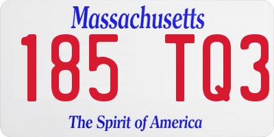 MA license plate 185TQ3