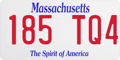 MA license plate 185TQ4