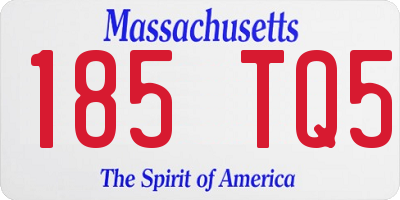 MA license plate 185TQ5